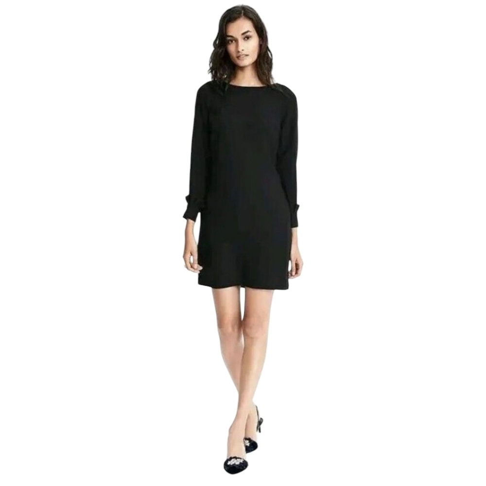 Banana Republic Black Ruffle Cuff Dress Size 0